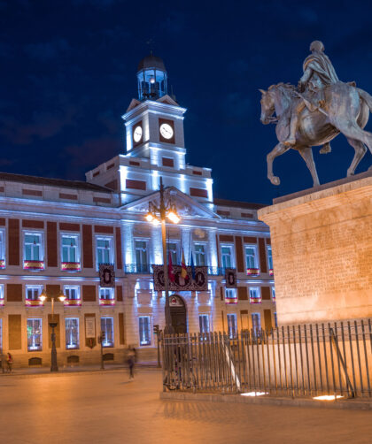 Plaza del Sol en Madrid, España.